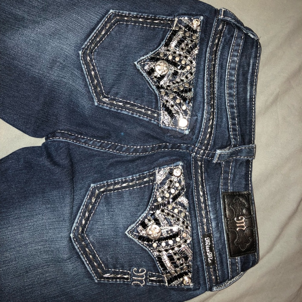 Miss Me Jeans Black and Silver